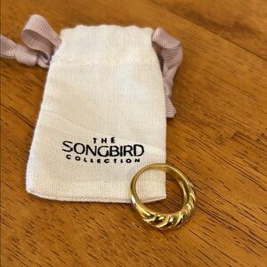 Gold Croissant Dome Ring